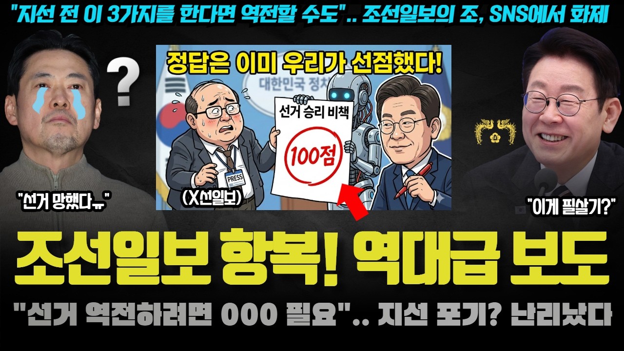 조선일보 마지막 '지령' 떴다!! 