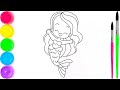 Mermaid Coloring Page for Kids | Fantasy Cartoon Coloring Video for Creative Kids Art