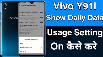 Vivo Y91i Show Daily Data Usage Setting || How To Show Daily Data Usage Setting On Vivo Y91i