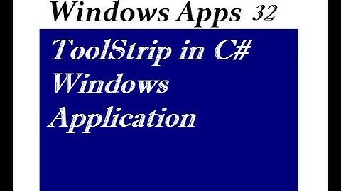 ToolStrip in C# Windows Application