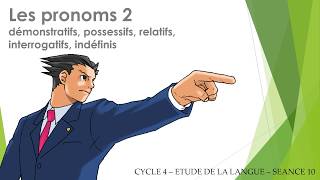 Les pronoms démonstratifs, possessifs, relatifs, interrogatifs et indéfinis - cycle 4