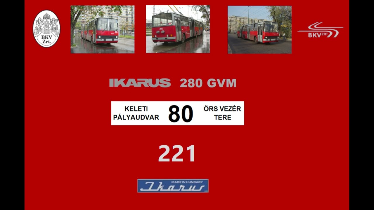 [SOUND] Budapest Trolleybus Sound T221 Ikarus-GANZ 280.94T BKV 80-as viszonylat