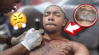 I Got My First Chest Piece Tattoo! *Very Painful*😳