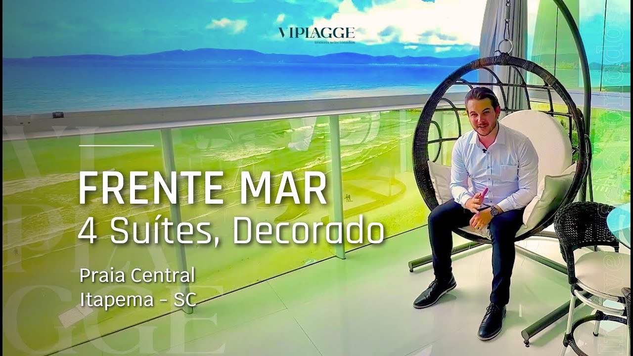 Apartamento frente mar em Itapema, Centro, com 4 suítes, área de lazer completa | Riviera Del Sol