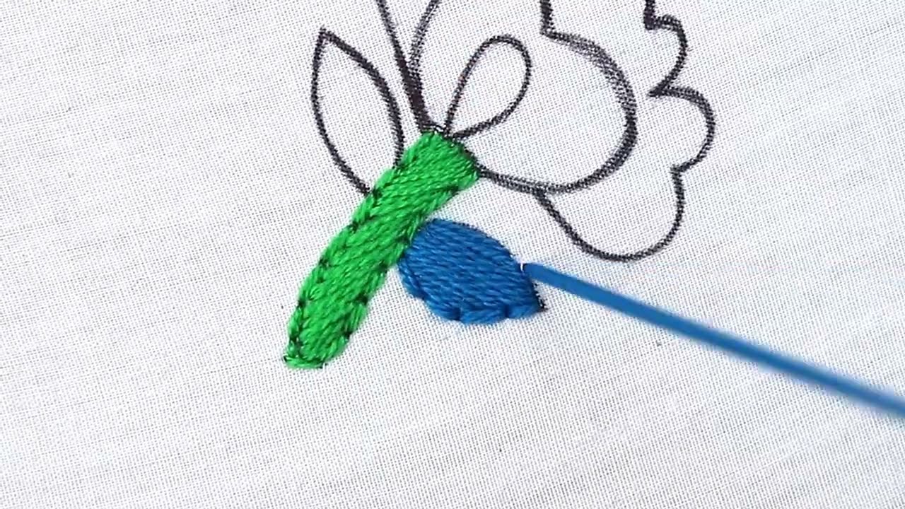 very easy and Simple Stitch Needle Point Art Cute Flower embroidery Pattern | all over flower design