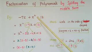 Q4-Ex2.4-Ncert-Factorisation by Splitting the Middle term- Polynomials -Class 9