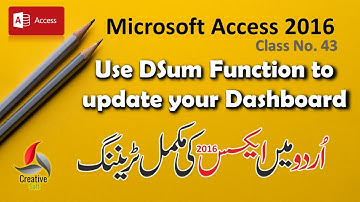 How to Use DSum Function to update your Dashboard of Database ... in simple Urdu language