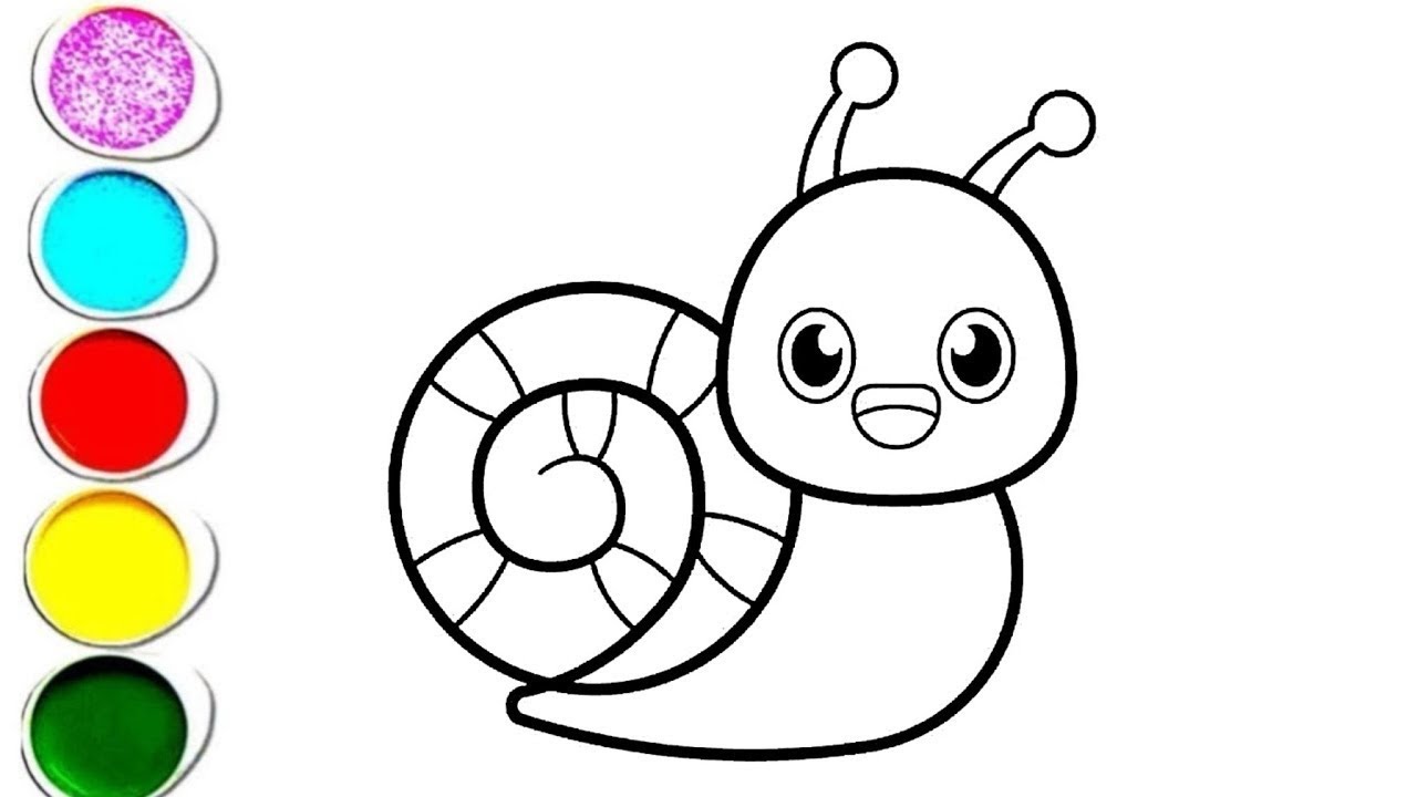 How to draw  cute cartoon snail 🐌 drawing for kids beginners artist !!
