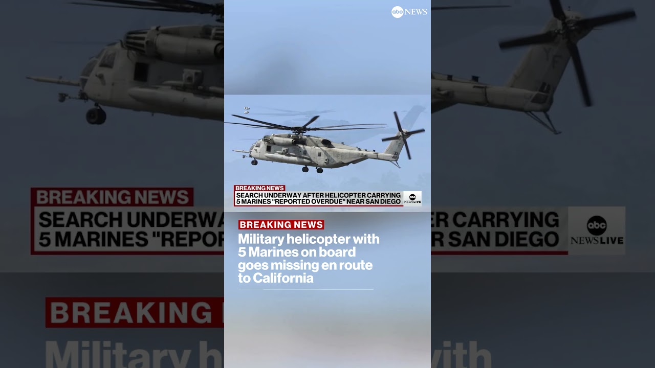 Military helicopter with 5 Marines on board goes missing en route to California
