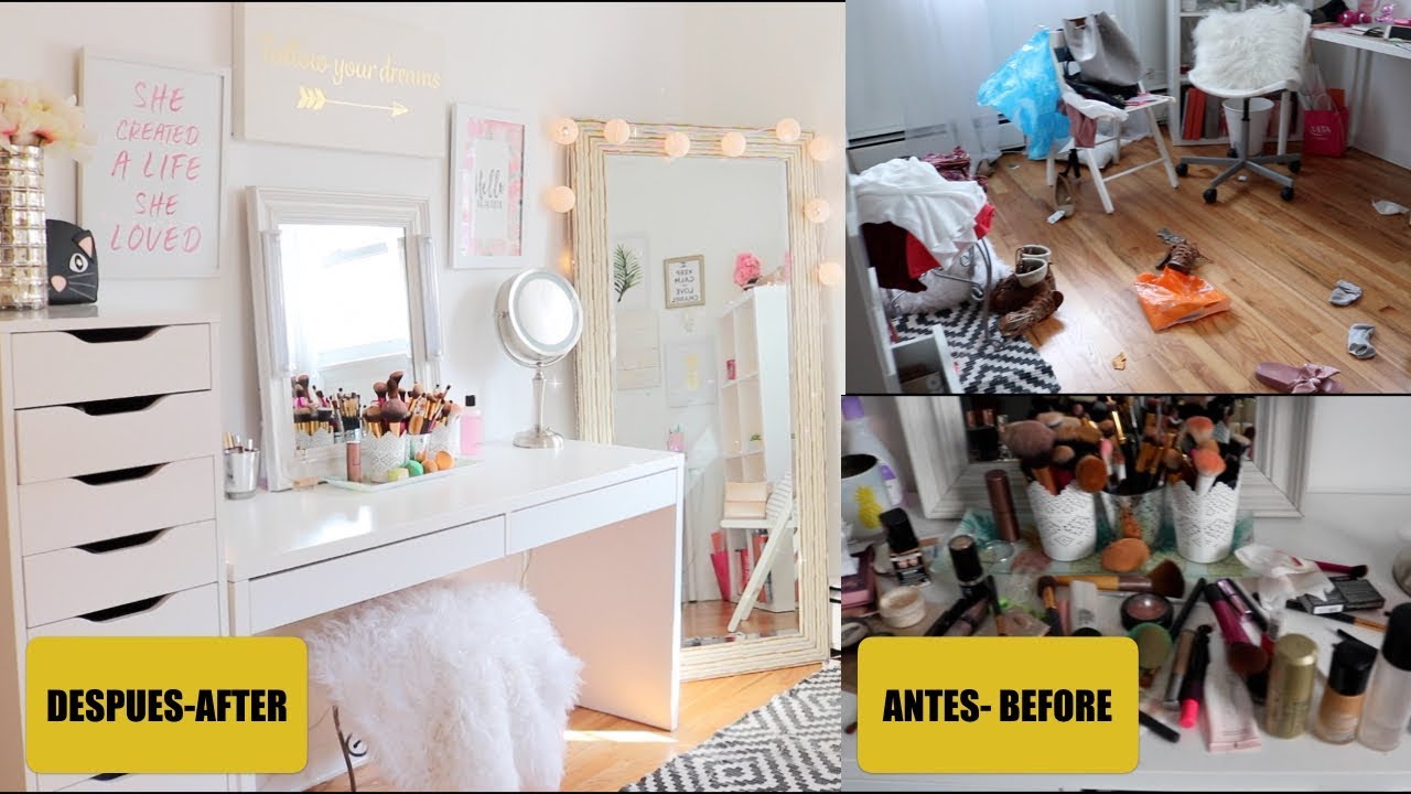 LIMPIA CONMIGO MI CUARTO DE MAQUILLAJE - CLEAN WITH ME MY BEAUTY ROOM