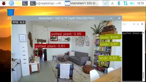 Object detection on Raspberry Pi 4B (mobilenet v1 ssd 0 75)