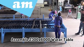 Assemble Local Manufactured Sectioned Water Cutting Table for Gantry CNC Plasma Cutting Machine screenshot 1