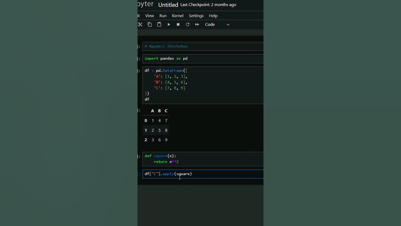 How to apply a function to Data frame #programming #code #python # ...