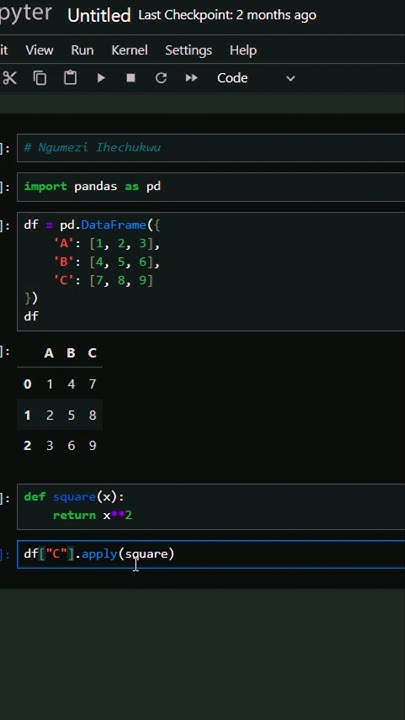How to apply a function to Data frame #programming #code #python # ...