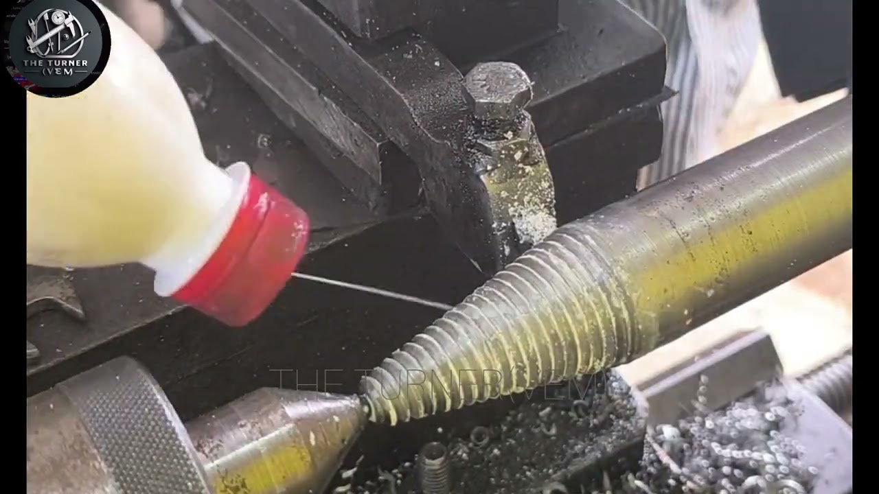Polish machine ,Taper thread shaft making on lathe machine