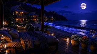 Calm Seaside Night Escape 🌊 Gentle Ocean Waves, Piano Music for Sleep & Stress Relief