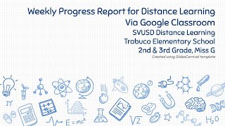 Weekly Progress Report for Distance Learning