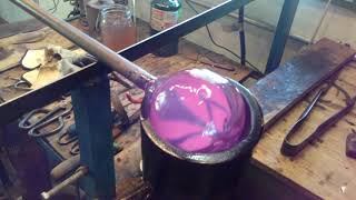 Machart Glass Vase Making, Demonstration Old School, 2020 [ Glass Blowing ] Off Hand!  INTERESTING