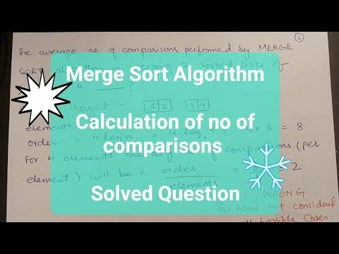 Merge Sort Algorithm || Solved example how to calculate number of ...