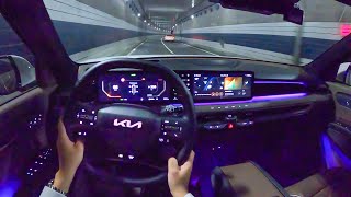 The New 2024 Kia EV9 POV Night Drive - $70K Electric 3-Row SUV From Kia