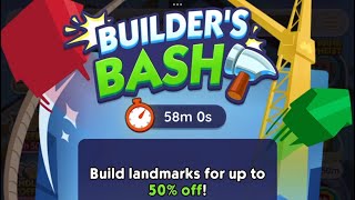 Monopoly GO - Taking Average Of “BUILDER’S BASH” Lvl 16,459-18,237, Gain 9K🎲 P6 #monopolygo