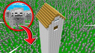 CASA NO CÉU CONTRA 100000 DE ESQUELETOS NO MINECRAFT (chuva de flechas)