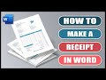 How to make a RECEIPT in word | Save receipt as a TEMPLATE