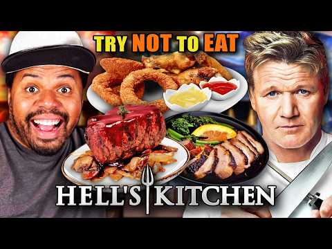 Try Not To Eat - Hell's Kitchen | Part 2 (Duck a L’Orange, Crab Risotto, Exotic Tartar)