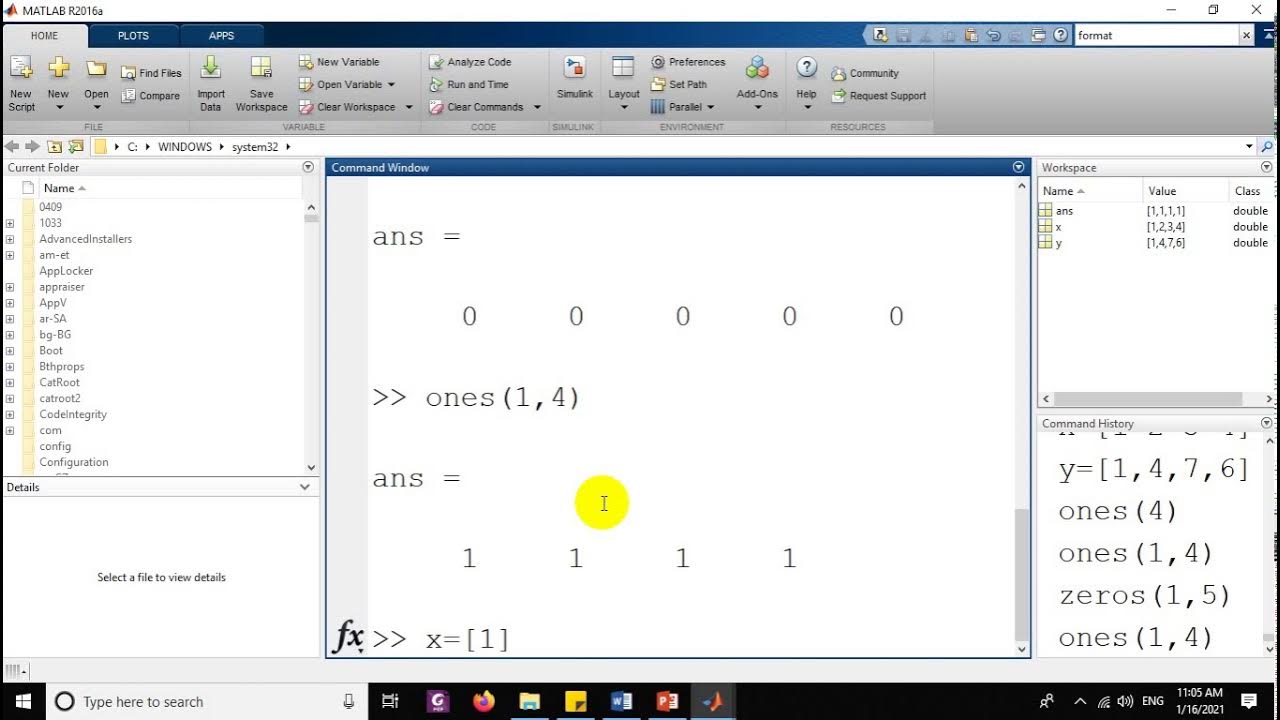 Introduction to MATLAB (#4 Vectors & Matrices) شرح بالعربي - YouTube