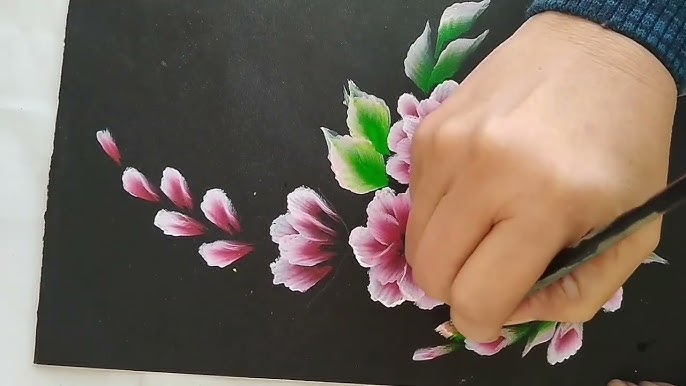 Flower Painting ,#2  Applying, Modeling Paste ,Acrylic painting for  beginners, #clive5art 