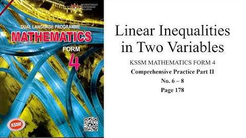 Comprehensive Practice Part II - No. 6 – 8 - Linear Inequalities in Two Variables