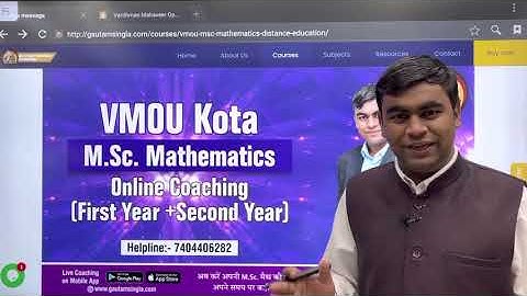 VMOU M.Sc. Mathematics Complete Two Year Programme and Online Coaching for M.Sc. Mathematics
