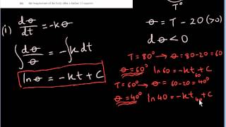 Differential Equations - Newton's Law of Cooling Example (2012 HL)