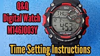 How To Setting Time Q&Q M146J003Y Digital Watch | Watch Repair Channel | SolimBD