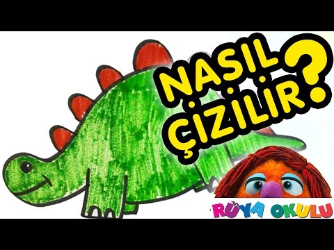 Nasıl Çizilir? - Dinozor - Çocuklar İçin Resim Çizme - RÜYA OKULU