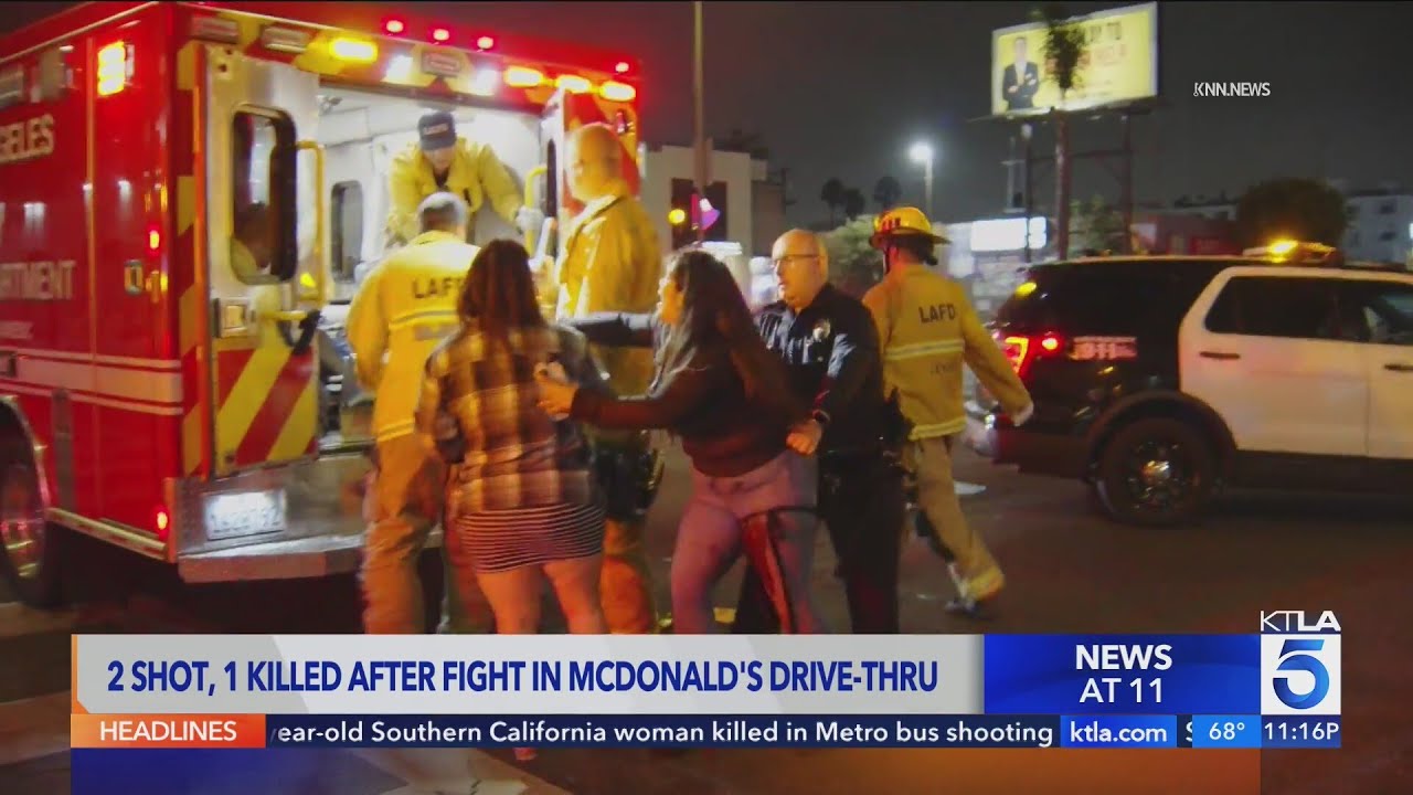 2 shot, 1 killed after fight in McDonald’s drive-thru in East Hollywood