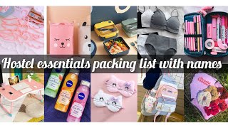 Hostel essentials packing list with names/everything you need for hostel/Riya style fashion