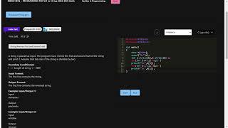 SKILLRACK | MCQ + PROGRAMMING TEST | STRING REVERSE FIRST AND SECOND HALF | PROGRAM ID 5301 | C  ||