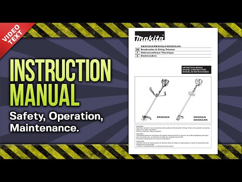 Instruction Manual: Makita EM2650UH/LH/LHN 4-Stroke Power Head/Trimmer/Brush Cutter (884951A875)