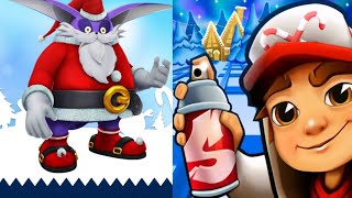 Sonic Dash Santa Big VS Subway Surfers North Pole screenshot 5