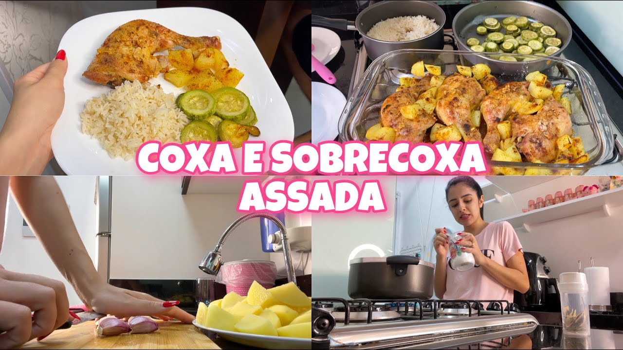 FIZ PARA JANTA COXA E SOBRECOXA ASSADA + ABOBRINHA *FICOU PERFEITO 🤤