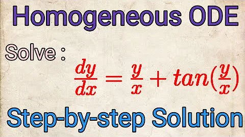 Solve: dy/dx =y/x + tan (y/x)|| Homogeneous Differential equation ||Step-by-step solution || ODE