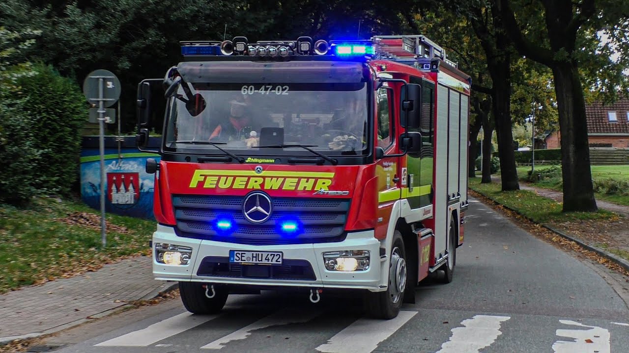 [Großbrand mit vermissten Personen!] Einsatzfahrten Feuerwehren Kreis Segeberg! In Bad Bramstedt