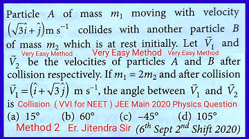 274 JEE Main 6th September 2nd Shift 2020 Physics Question Collision #energeticphysics