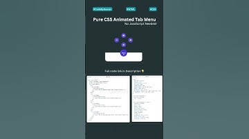 Pure CSS Animated Tab Menu – No JavaScript Needed! 🚀✨ #shorts #webdevelopment #cssanimation
