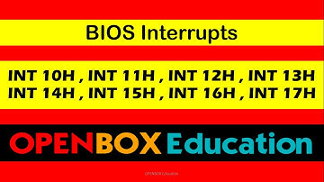 BIOS Interrupts (Basic Input output System Interrupts ) - INT 10H ,11H,12H,13H,14H,15H,16H,17H