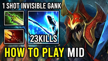 How to Play Mid Nyx Assassin LEVEL 5 Dagon Instant 1 Shot Ganking Side Lane Dota 2