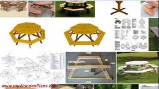 visit: http://www.myWoodenPlans.com for easy step by step picnic table plans, projects and ideas. Related Terms: hexagon picnic 