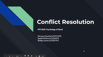 PSY1025: Conflict Resolution group presentation