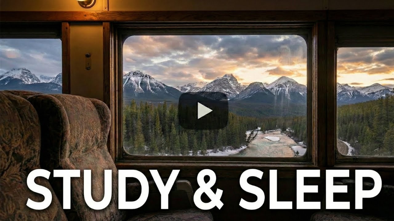 Train Sounds for Sleep & Study | Relaxing White Noise & Snow View 4K